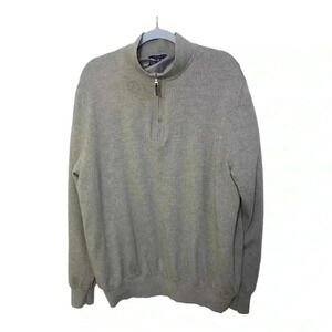 Fairway & Greene the Natural lined Merino wool quarter zip golf sweater size XXL